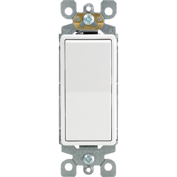 Decora Commercial Grade 20 Amp Rocker Single Pole Switch, White